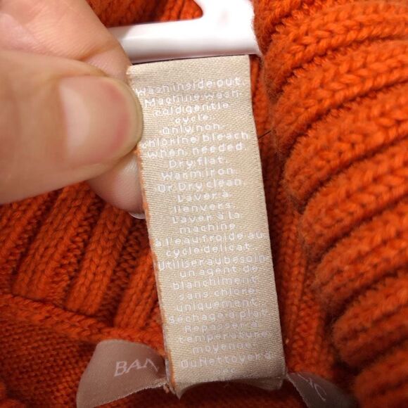 BANANA REPUBLIC Orange Turtleneck Gold‎ Buttons Sz M - Picture 6 of 6